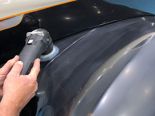 Hand polishing car