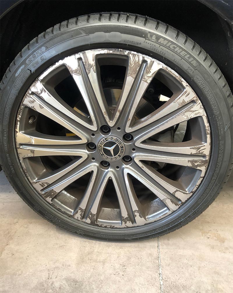 Scratched Wheel Repair - Before